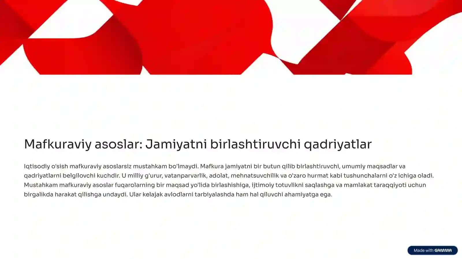 Milliy taraqqiyotning iqtisodiy va mafkuraviy uyg'unligi Integratsiyalashgan yondashuv 4