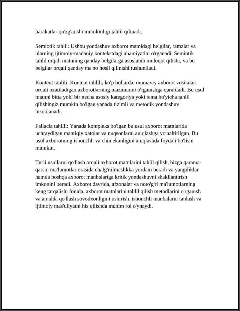 AXBOROT MATNLAR BILAN ISHLASH VA MEDIA MADANIYAT 4