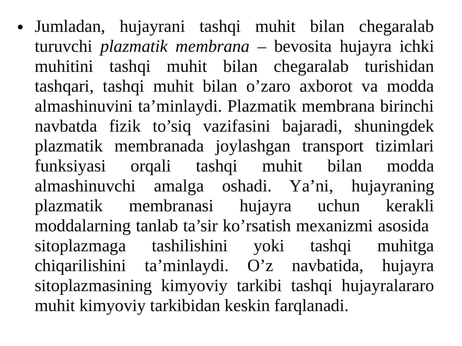 HUJAYRA TUZILISHI. HUJAYRA ORGANOIDLARI VA ULARDA BORADIGAN JARAYONLAR 4