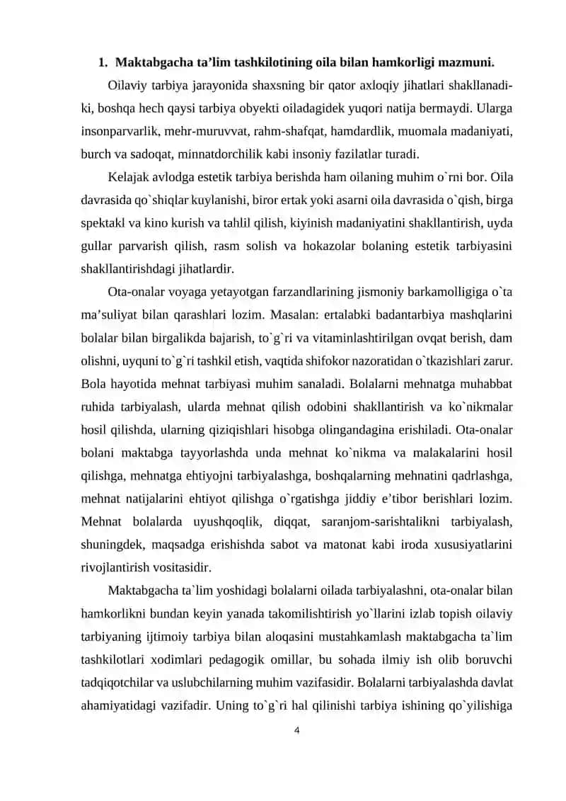 MAKTABGACHA VA BOSHLANG'ICH TA'LIM FANI 4