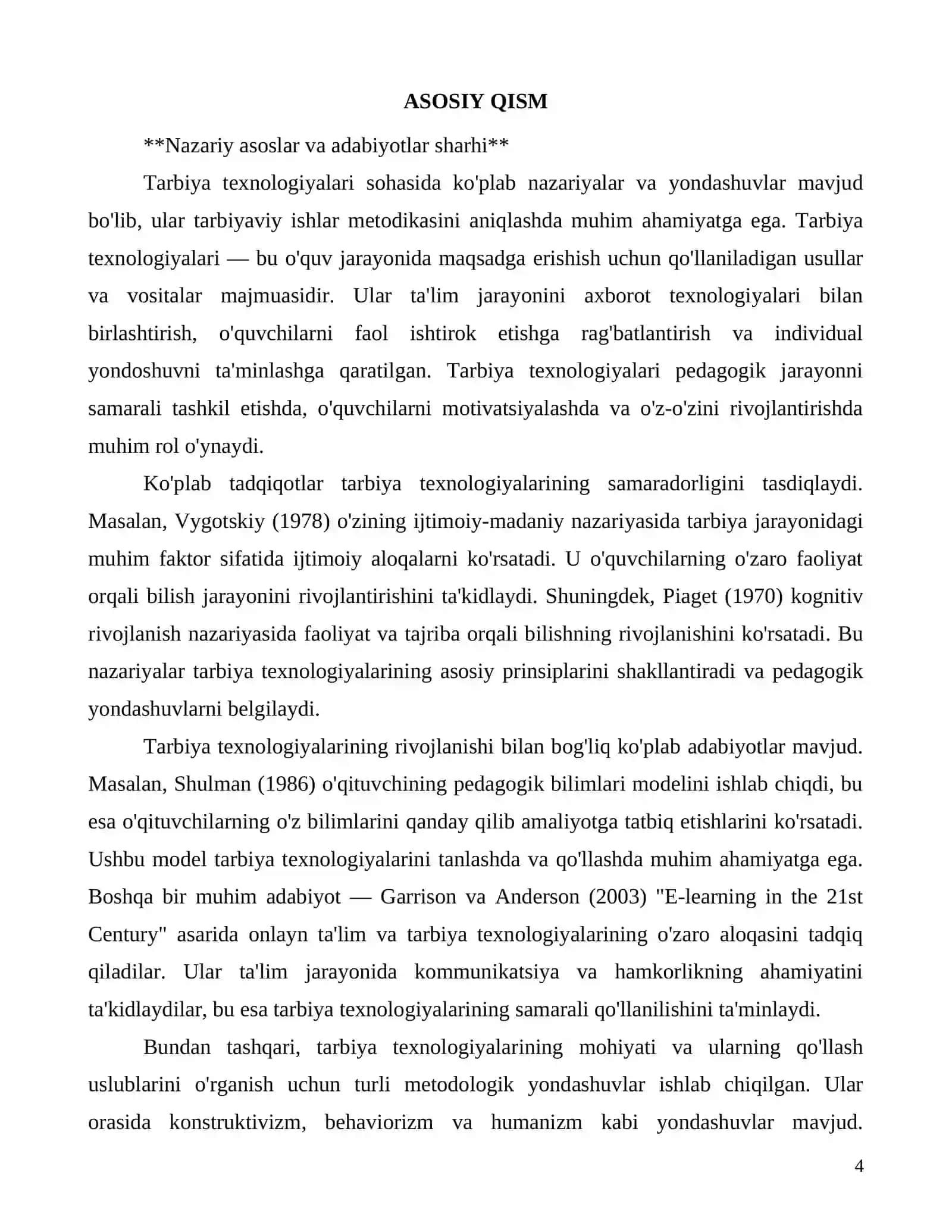Tarbiya texnologiyalari va ularning ta'lim jarayonidagi o'rni 4