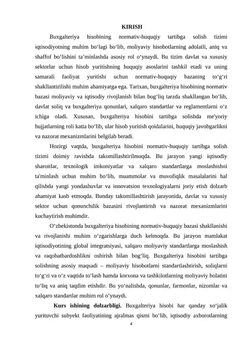 Buxgalteriya hisobiga kirish kurs ishi 4