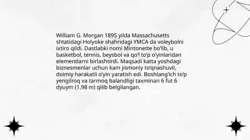 Valebol oʻyinining kelib chiqishi va rivojlanish bosqichlari asosida mental xarita tayyorlash 4