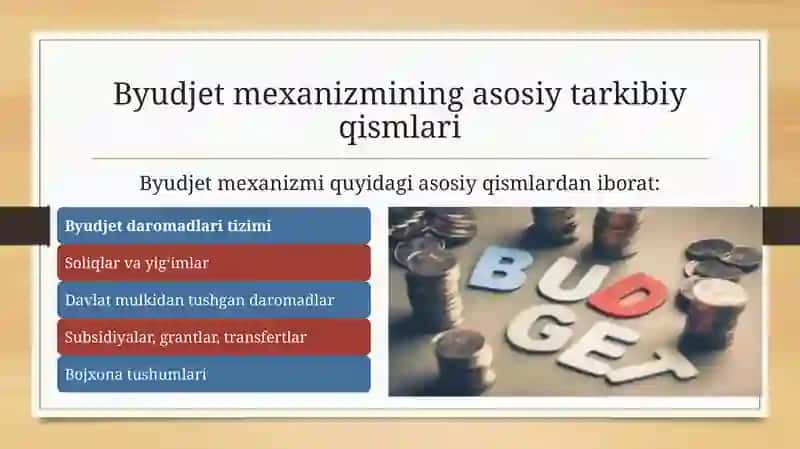 Taqdimot Byudjet mexanizmi tushunchasi 4