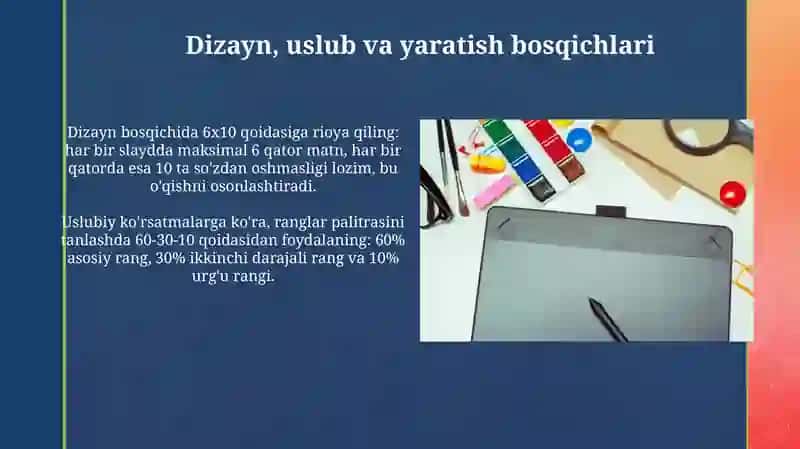 Elektron taqdimotlarni yaratish va qayta ishlash vositalari 4