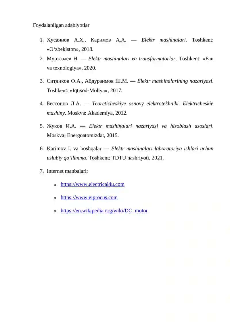 Aralash qo'zg'alishli o'zgarmas tok elektr dvigatellari 4