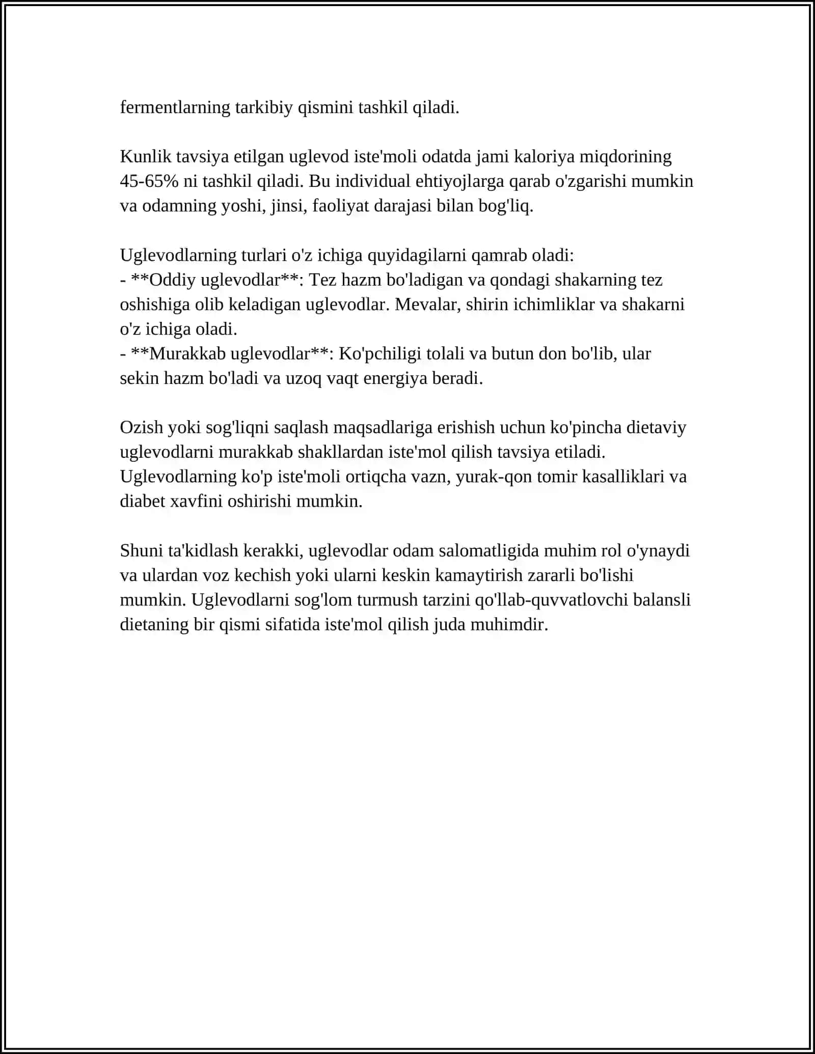 UGLEVODLAR 4