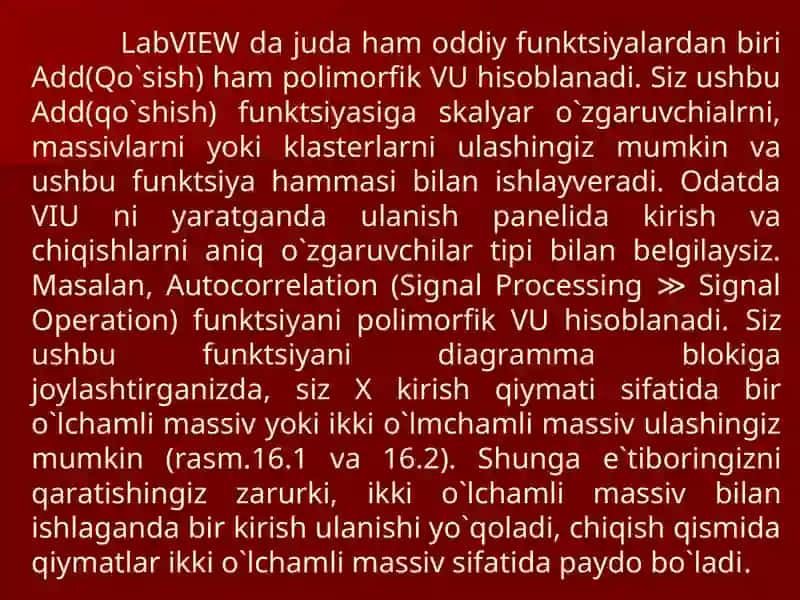 Ma`ruza-16Virtual uskunalar polimorfizmi 4