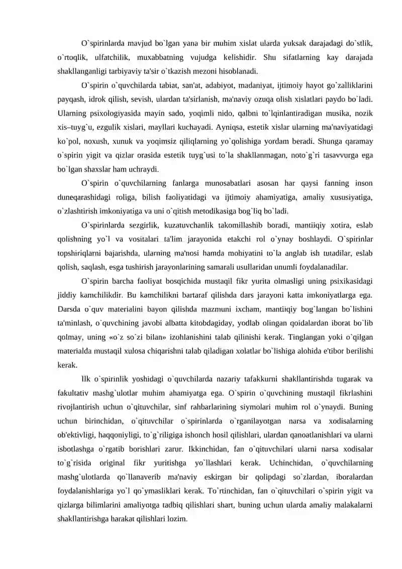 O`spirinlik davrining psixologik xususiyatlari 4