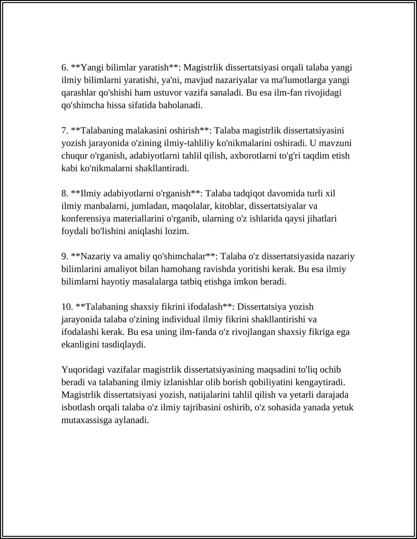 MAGISTRLIK DISSERTATSIYA TUSHUNCHASI VA UNING XUSUSIYATLARI 4