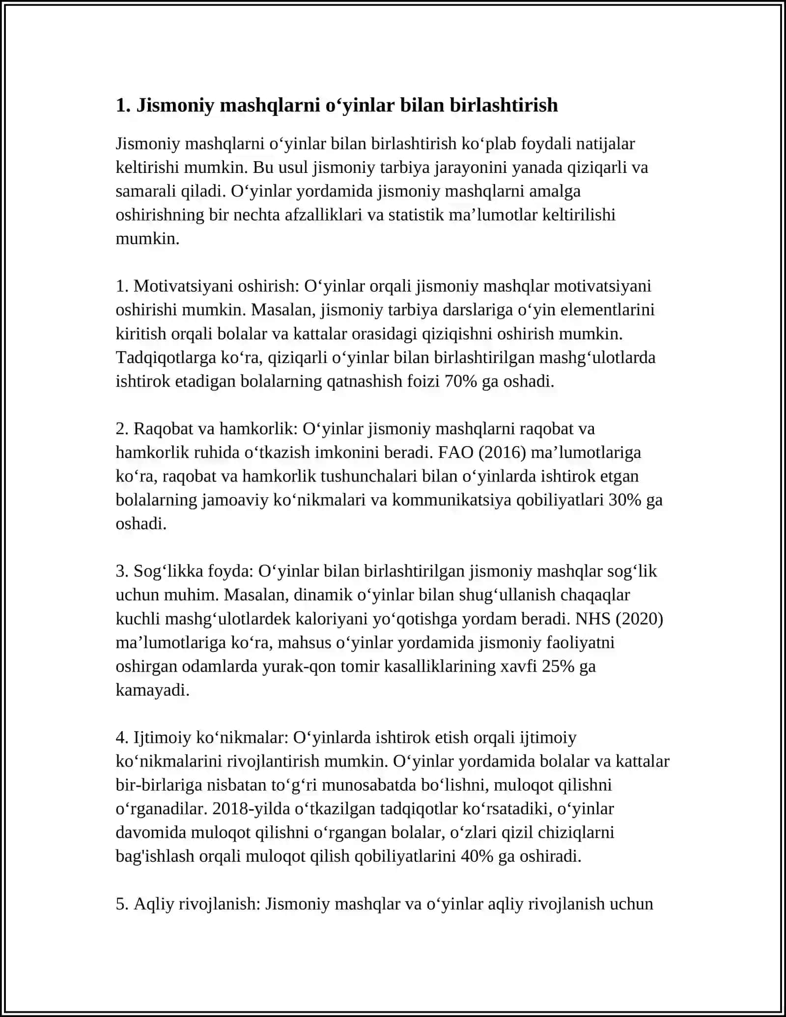 Jismoniy faollikni rag'batlantirish usullari 4