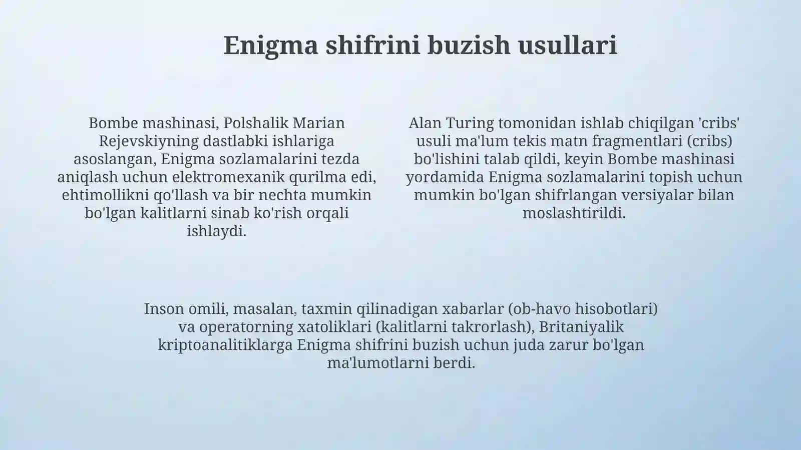 Enigma shifrlash mashinasi va uning bardoshligi 4