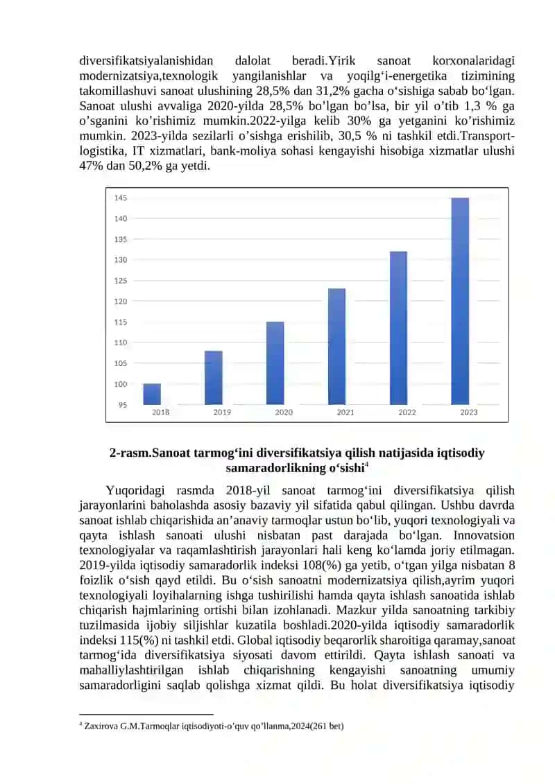 O‘zbekiston milliy iqtisodiyotida tarmoq tuzilishining shakllanishi va rivojlanish tendensiyalari 4