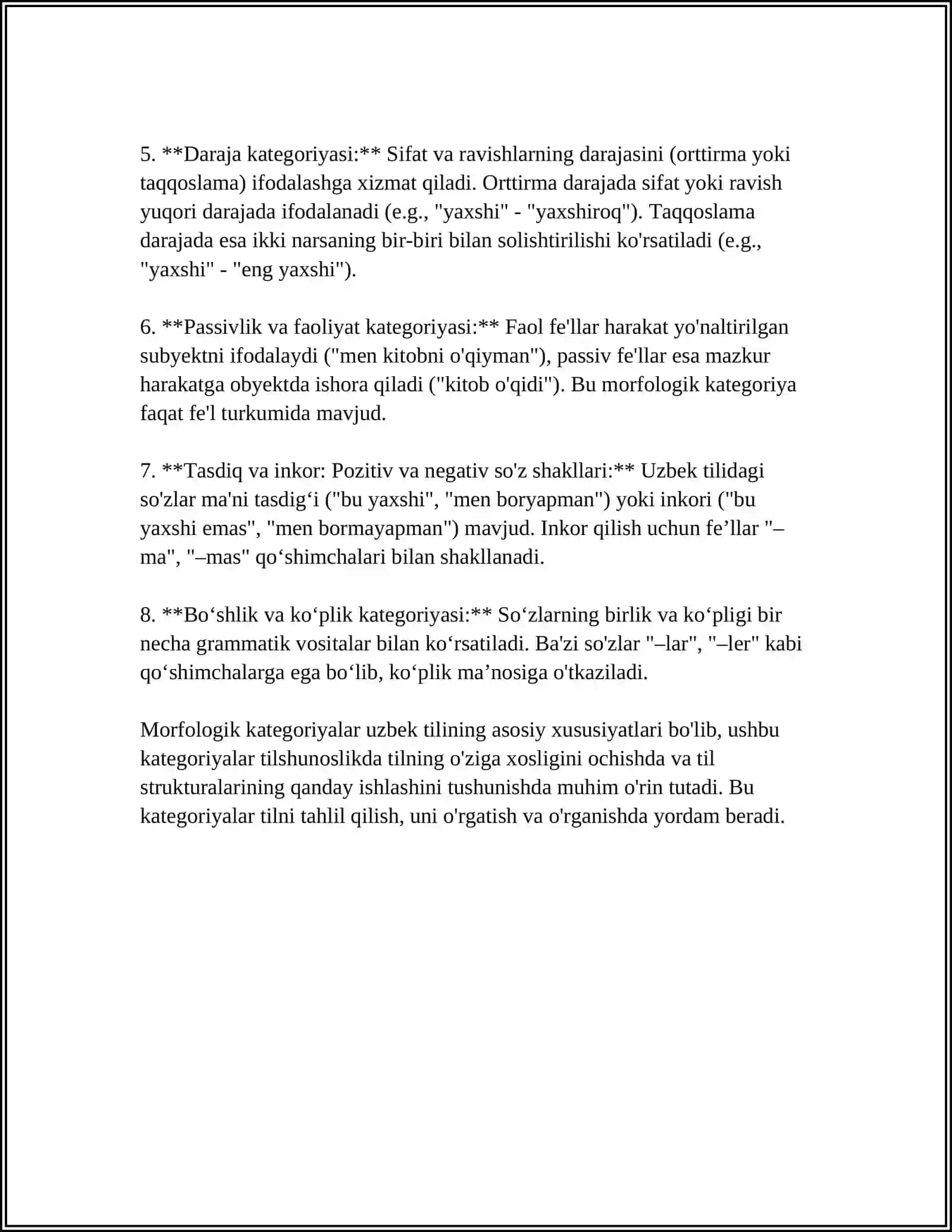 GRAMMATIKA-TIL STRUKTURASINI O'RGANUVCHI SOHA SIFATIDA. MORFOLOGIYA VA SINTAKSIS 4