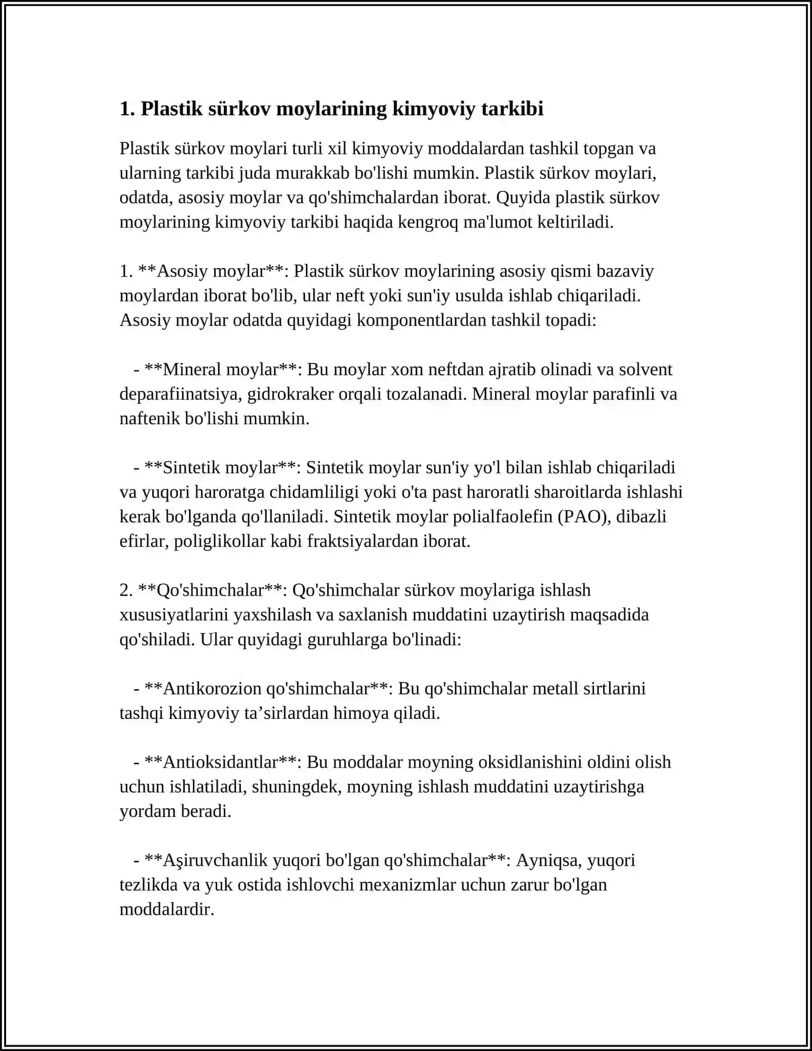 AVTOMOBILLARDA ISHLATILADIGAN PLASTIK SURKOV MOYLARI 4