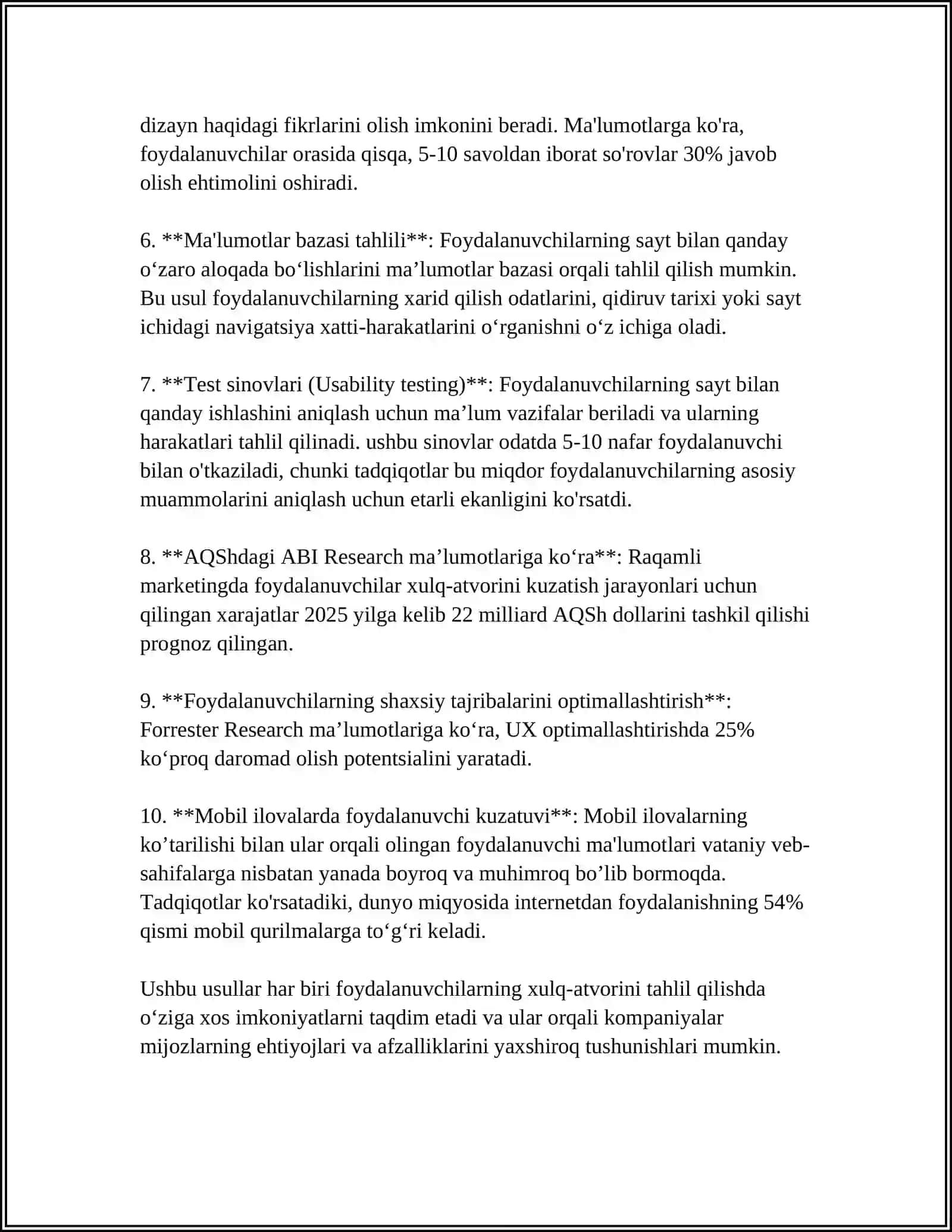 FOYDALANUVCHILARNING ANALIZLASH USLUBLARI 4