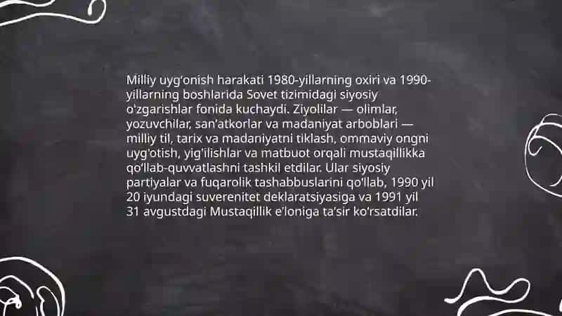 Oʻzbekiston Mustaqillikka erishish arafasida 4