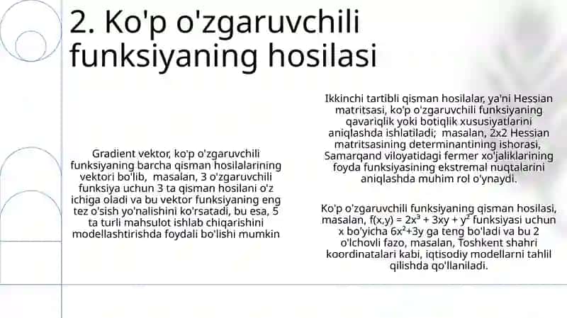 Hosilaning iqtisodiyotga tatbiqi 4
