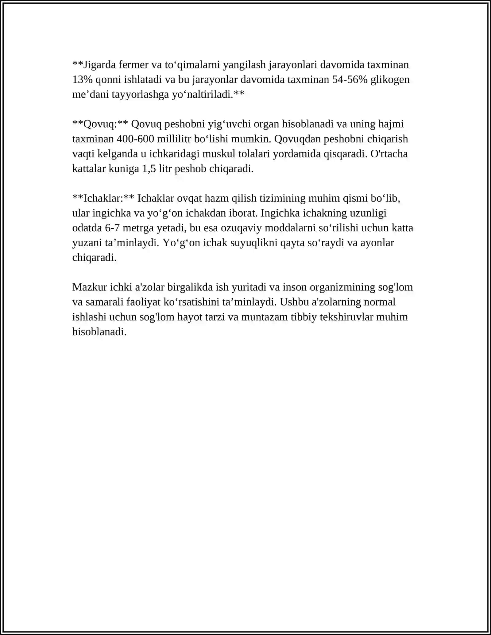 ICHKI A'ZOLAR HAQIDA TUSHUNCHA. PARENXIMATOZ VA NAYSIMON A'ZOLARINING TUZILISH PRINSIPI 4