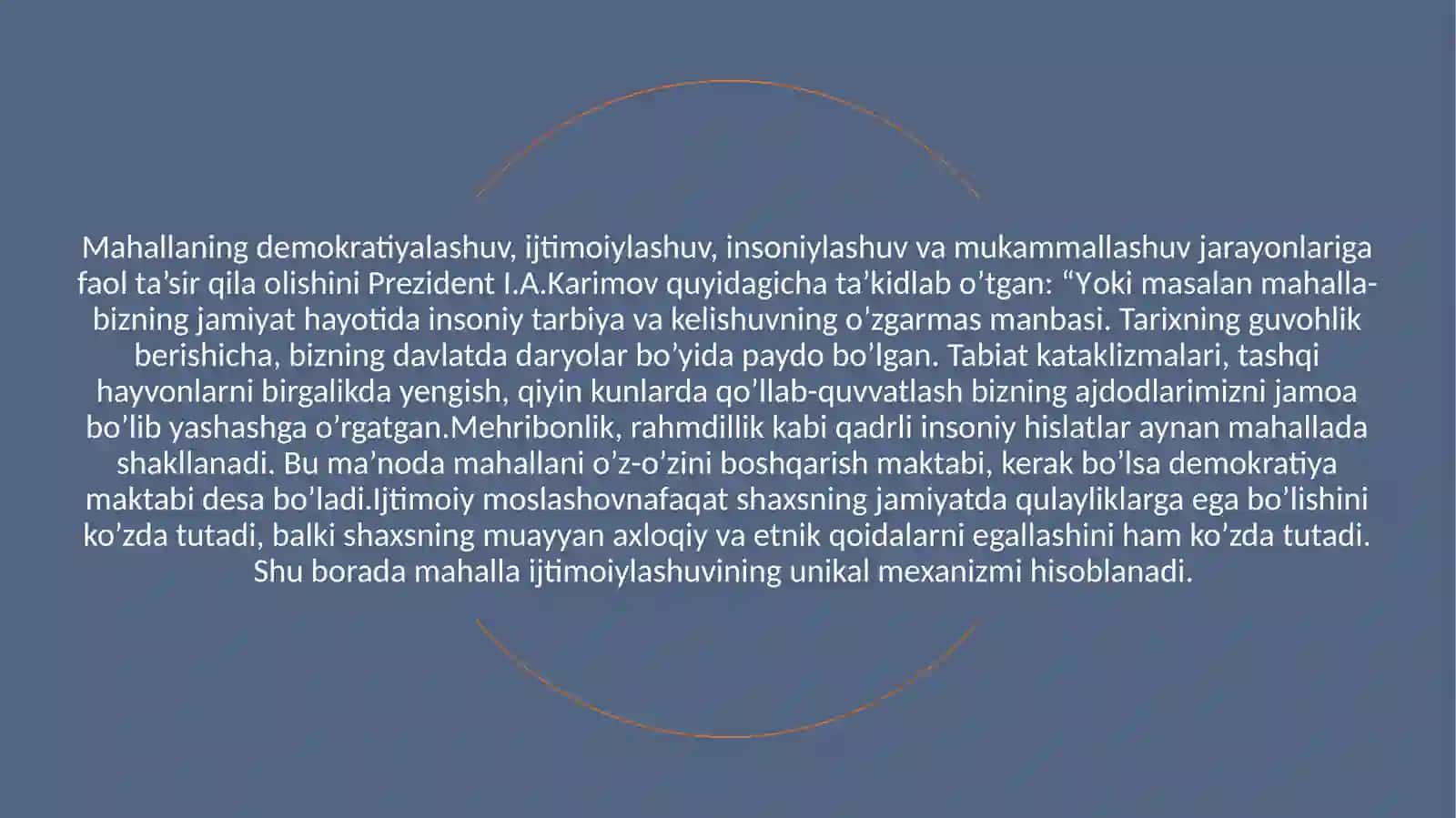 Mahallaijtimoiylashuvningan'anaviyomilisifatida 4