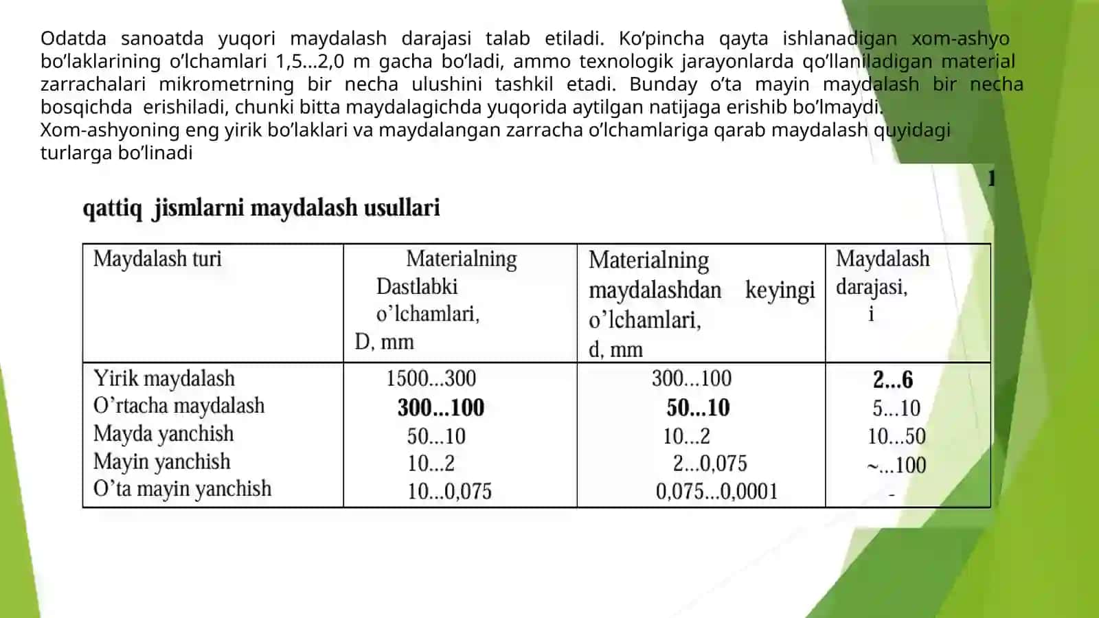 Foydali qazilmalarni boyitish va qayta ishlash asoslari 4
