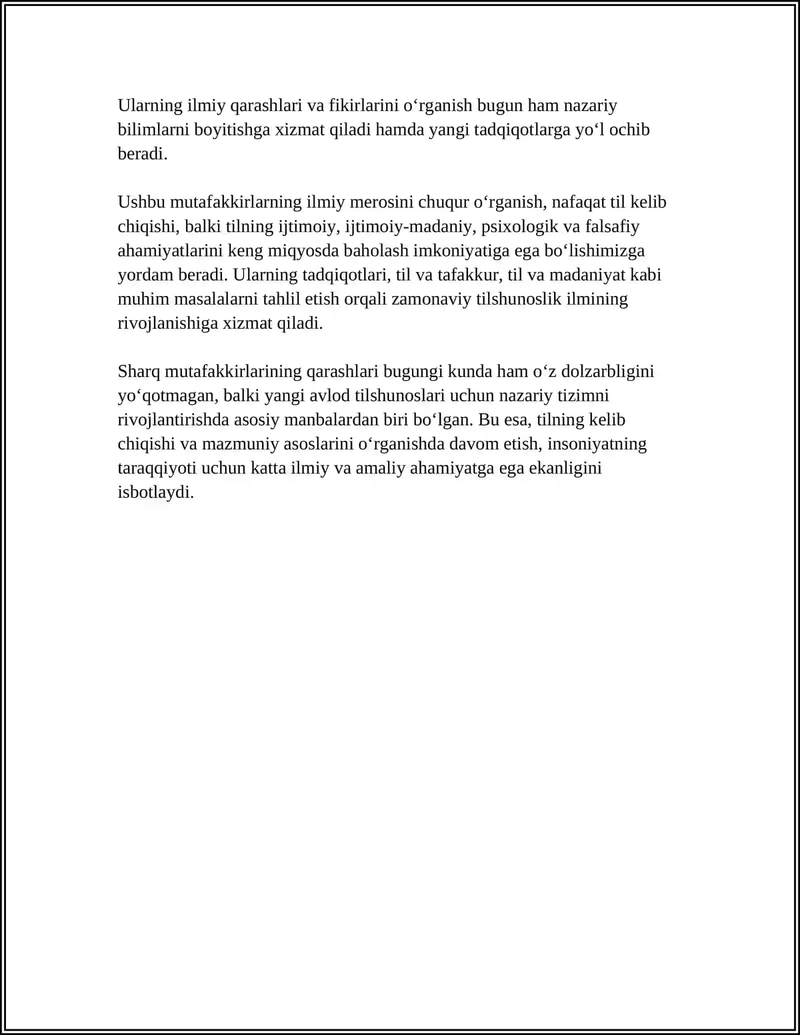 SHARQ MUTAFAKKIRLARINING TIL SHAKLLANISHIGA OID QARASHLARI 4