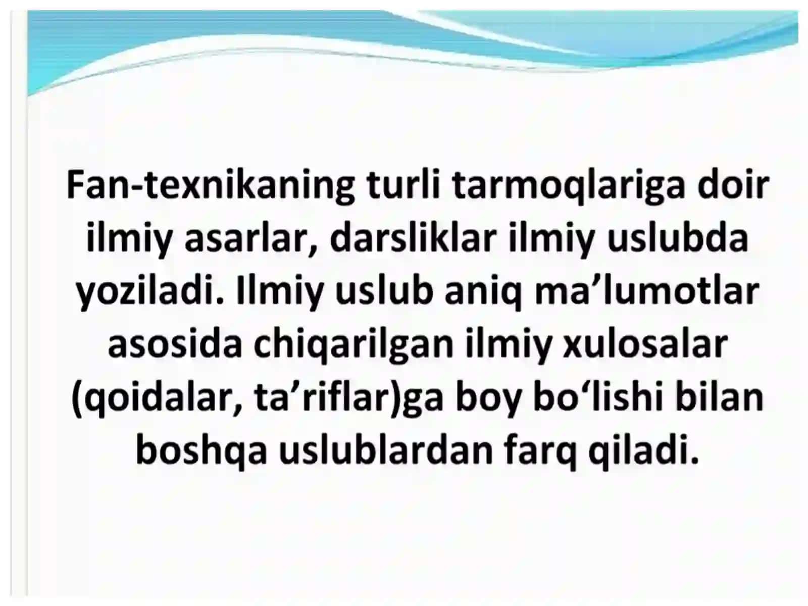 Nutq ulublari. Ilmiy uslub 4