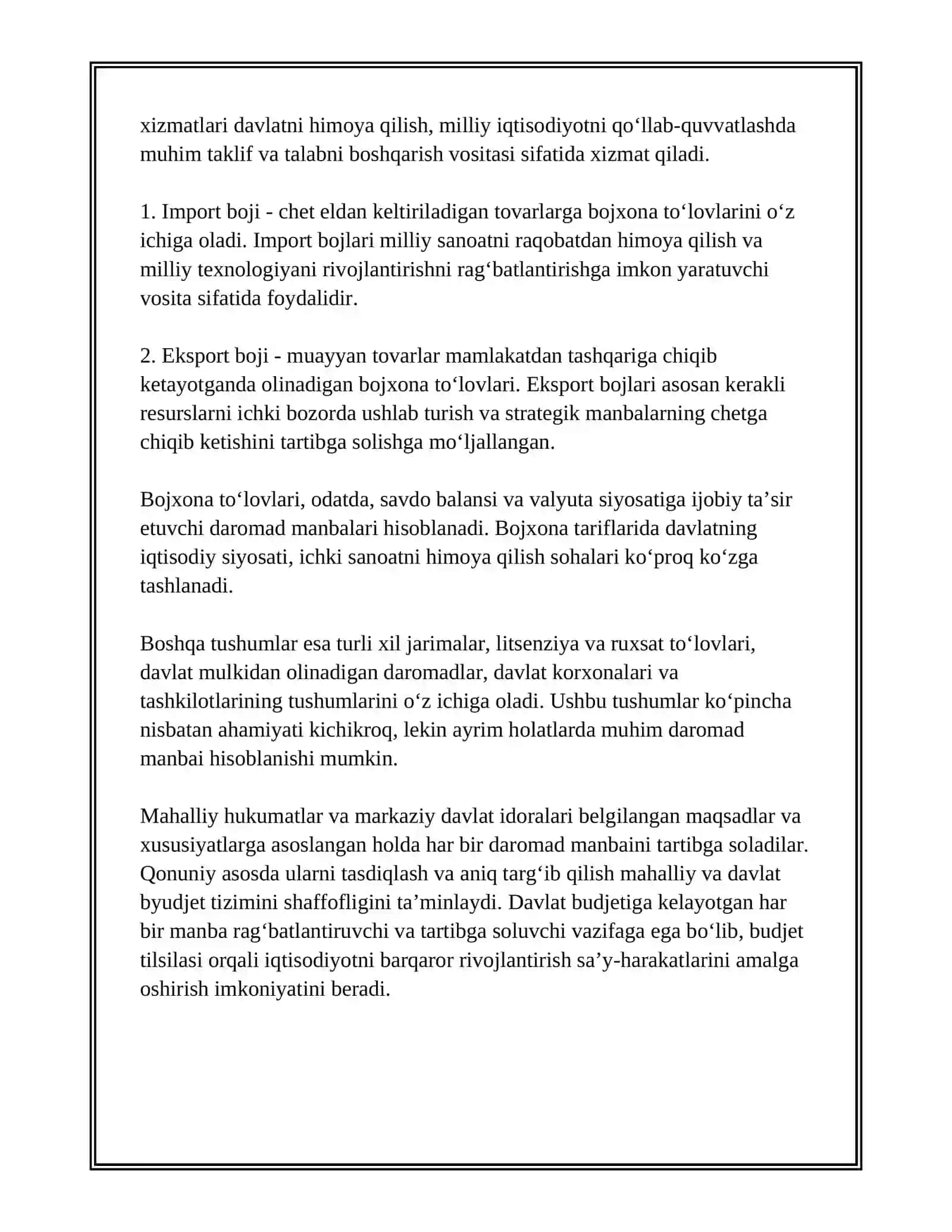 DAVLAT BUDJETI DAROMADLARI VA XARAJATLARI 4
