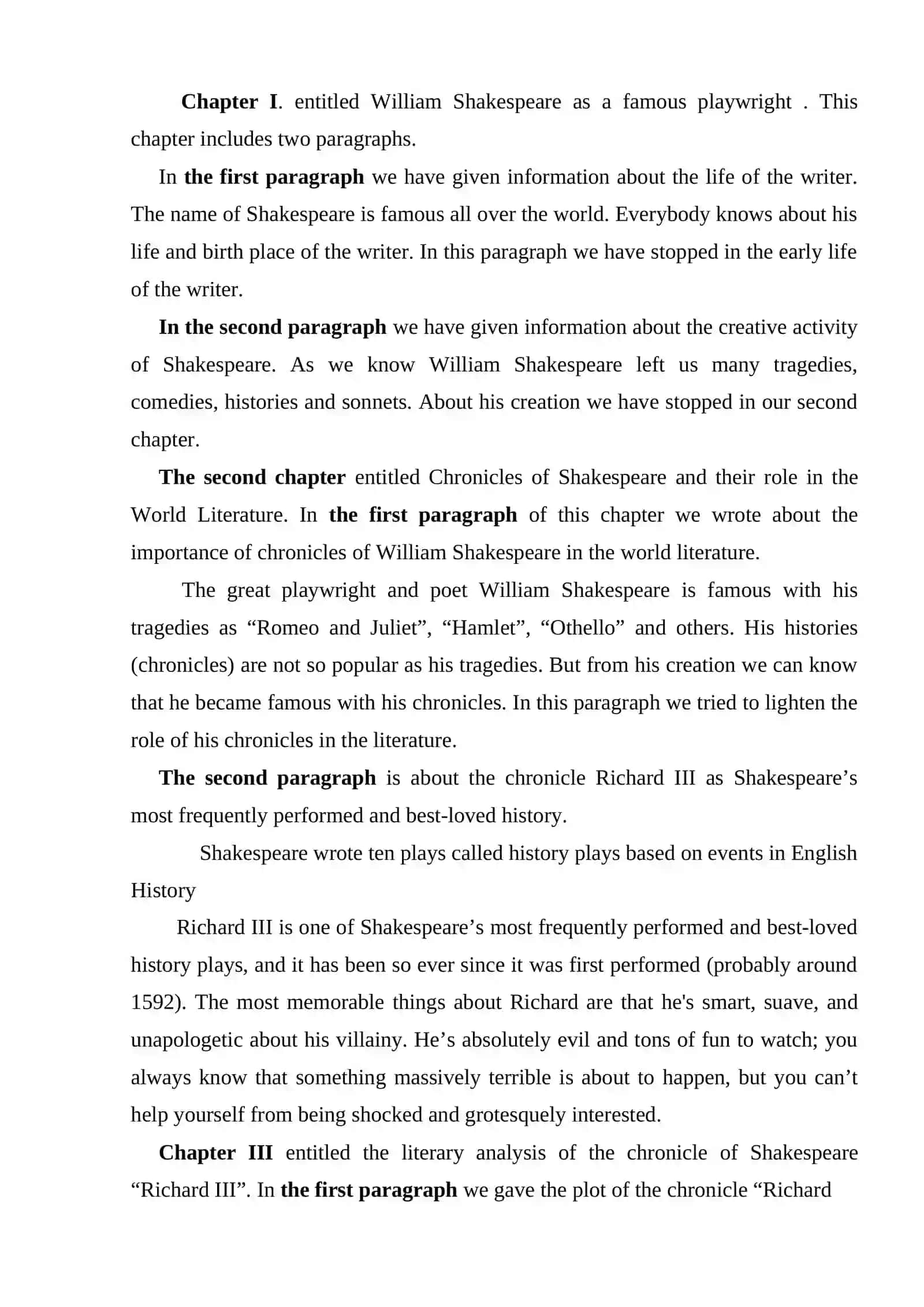 Expressing the individuality and tributary in Shakespeare’s chronicles 4
