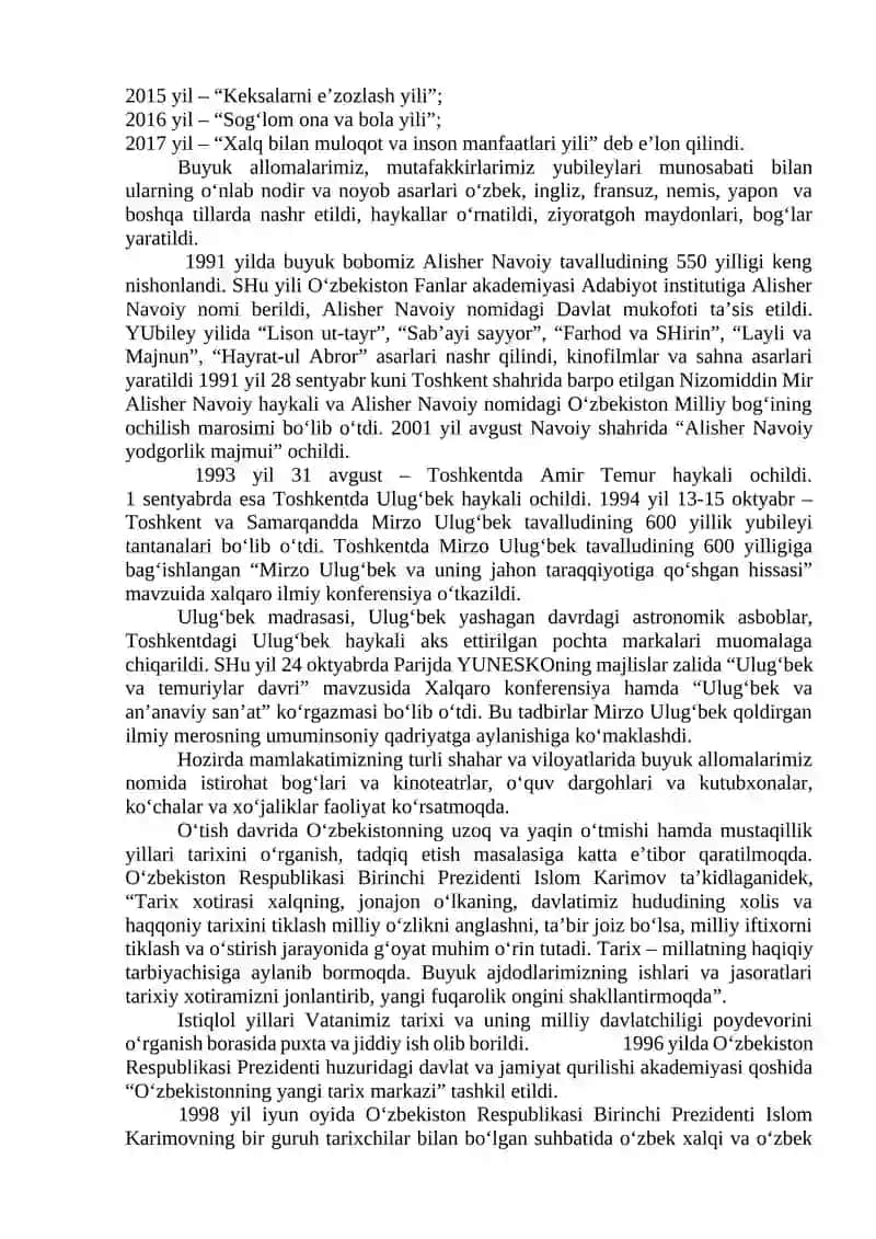Mustaqillik yillarida O‘zbekistonning ma’naviy va madaniy taraqqiyoti 4