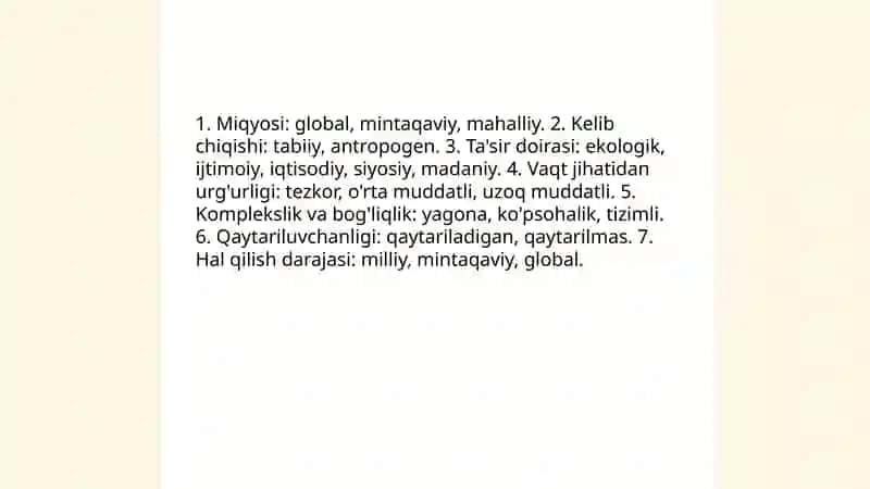 Global muammolarning mezonlari va darajalari 4