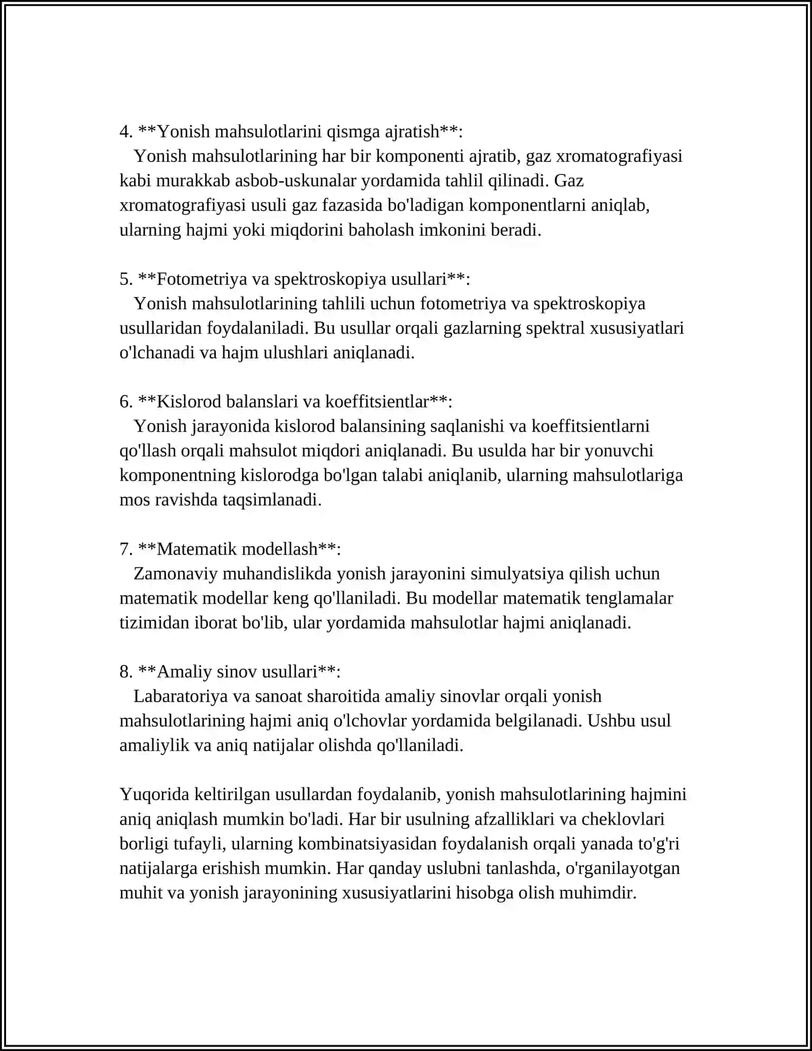 HAVO VA YONISH MAHSULOTLARINI HAJMINI HISOBLASH 4