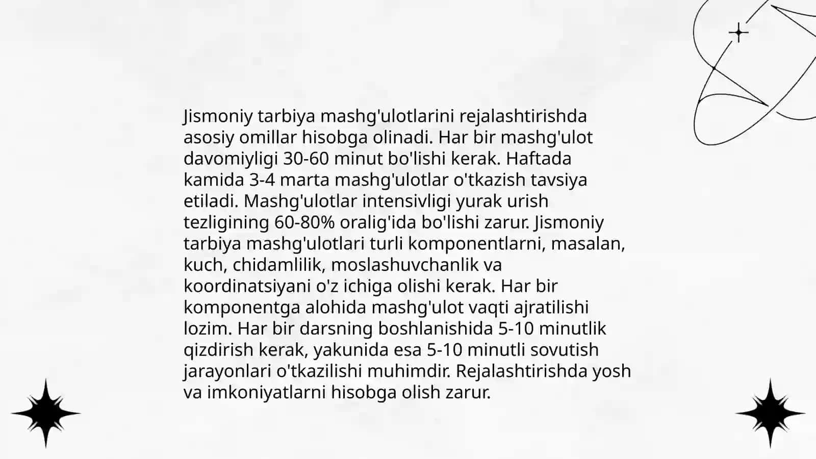 Jismoniy tarbiya bo'yicha yo'riqchini ish faoliyati 4