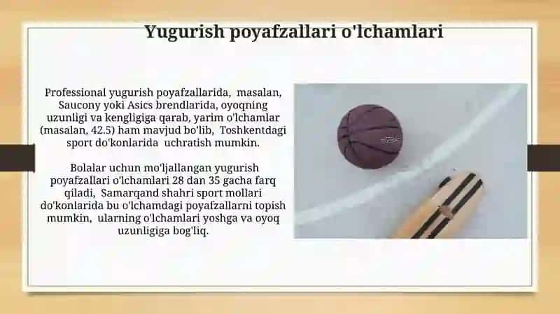 Sport inshoatlari jihozlari o'lchamlari 4
