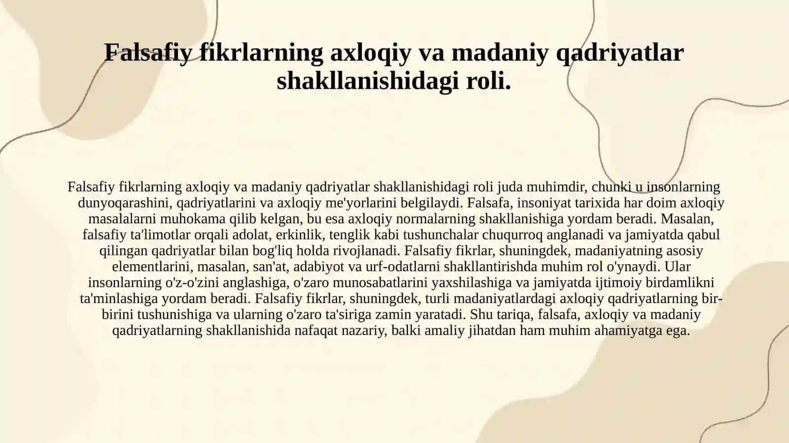 Jamiyatda falsafa qanday rol o'ynaydi  va uning vazifalari. 4