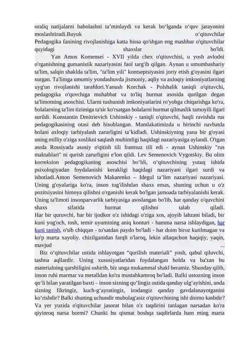 Pedagoglik kasbining jamiyat taraqqiyotida tutgan o’rni 4