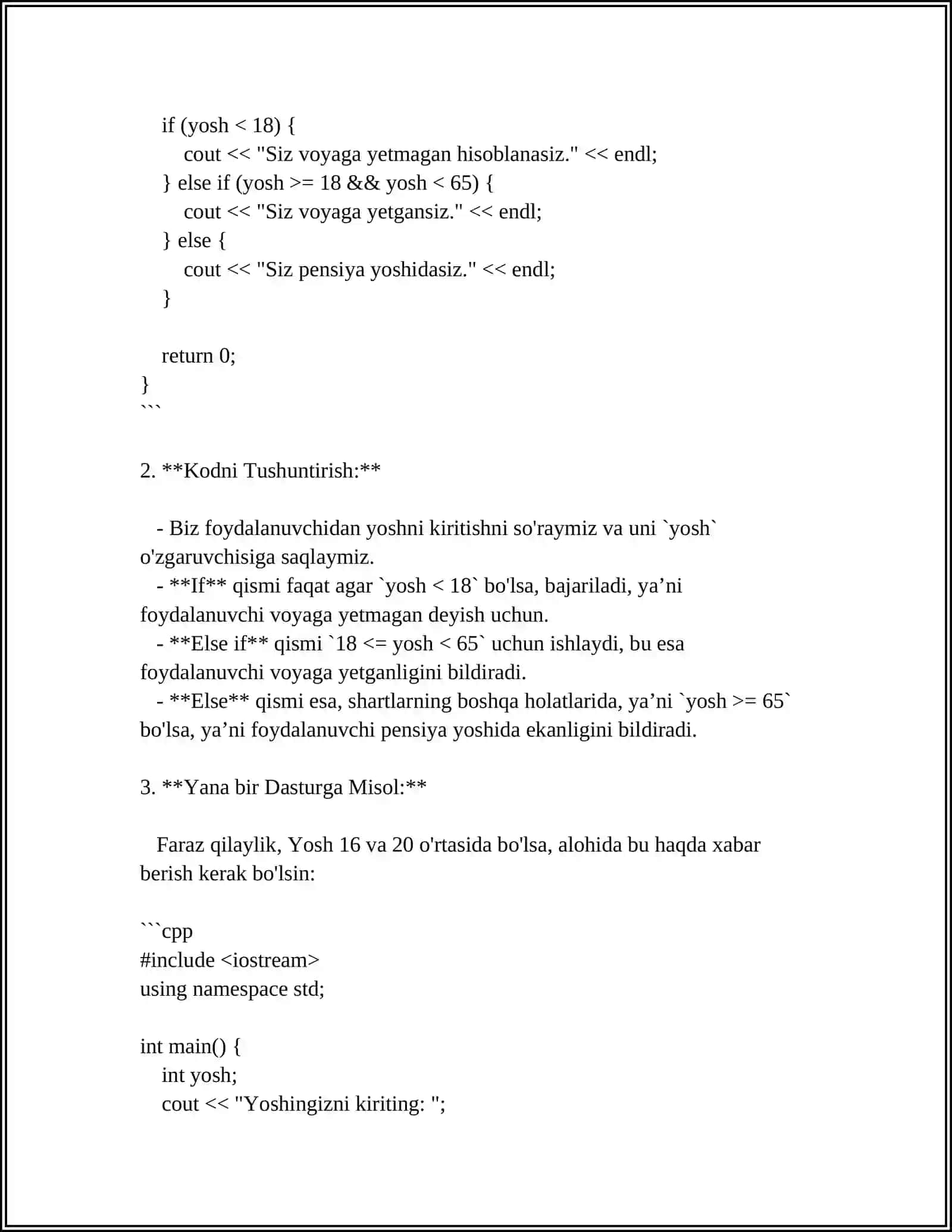 PYTHONDA IF-ELSE OPERATORI. BIR NECHA SHARTLARNI TEKSHIRISH 4