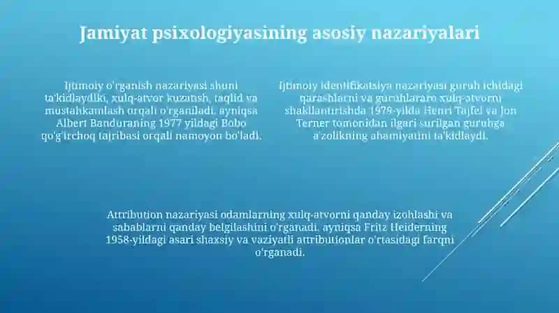 Psixologiyada shaxs va jamiyat muomosi 4