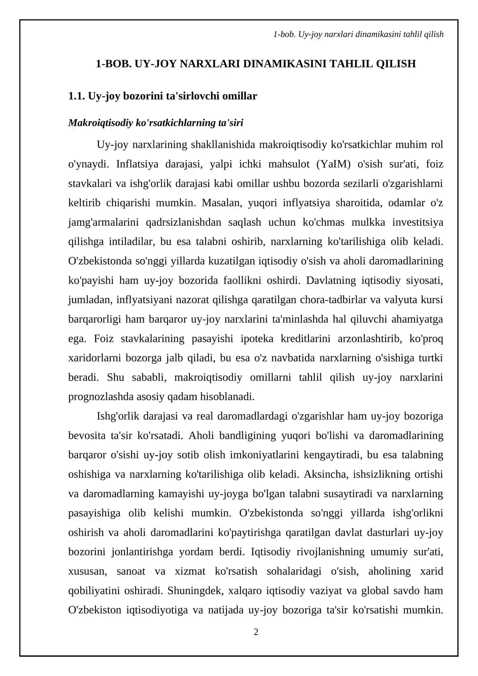 Uy joy narxlarini prognozlashtirish modellarini yaratish 4