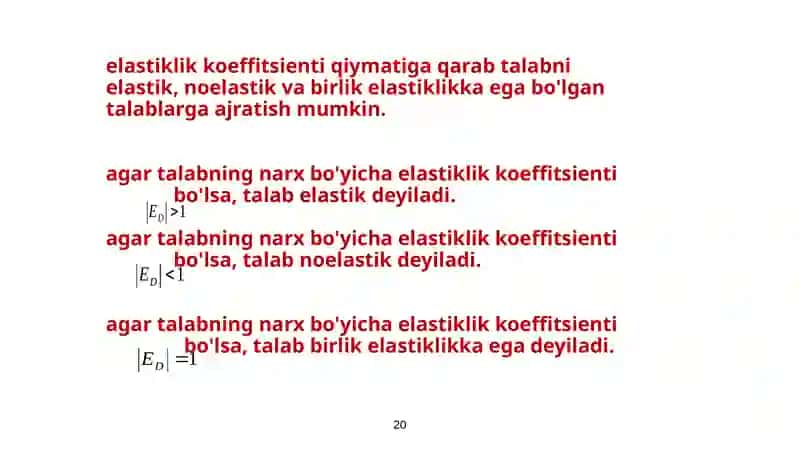 Talab va taklif elastikligi 4