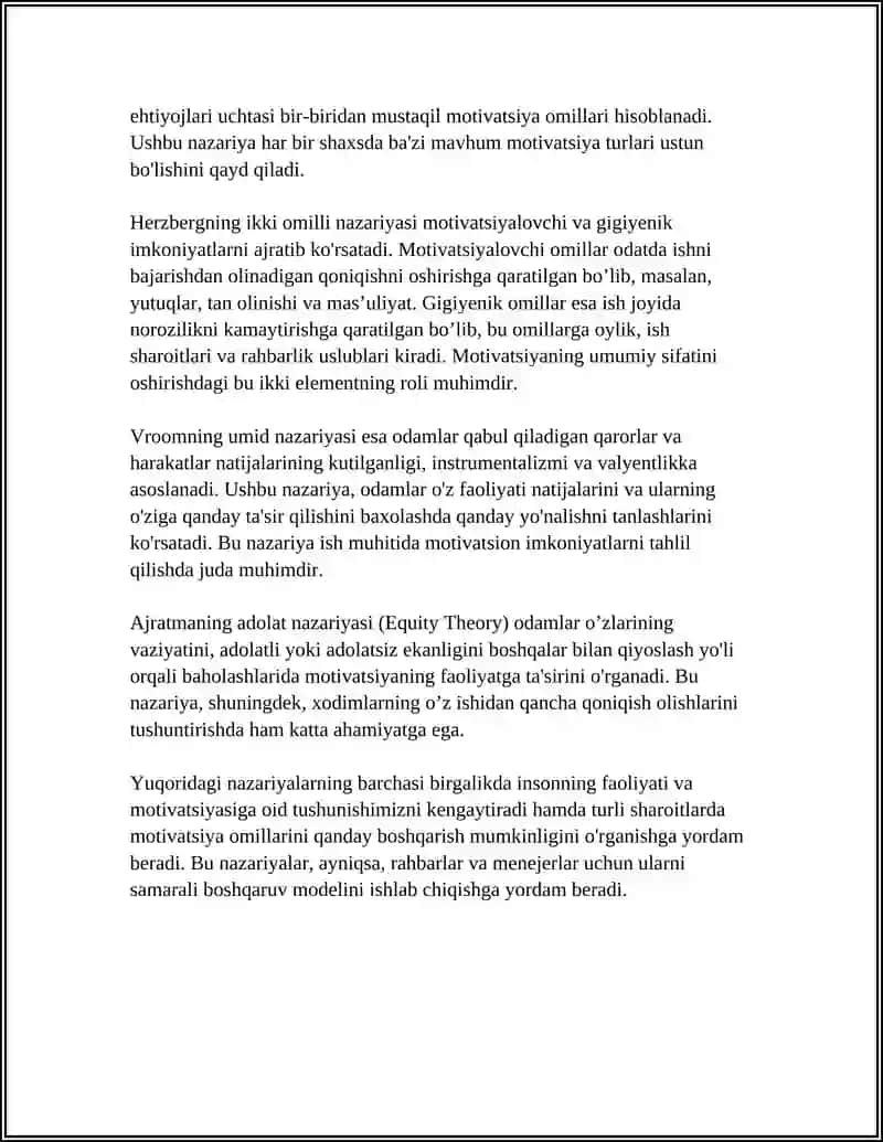 FAOLIYAT VA MOTIVATSIYA 4