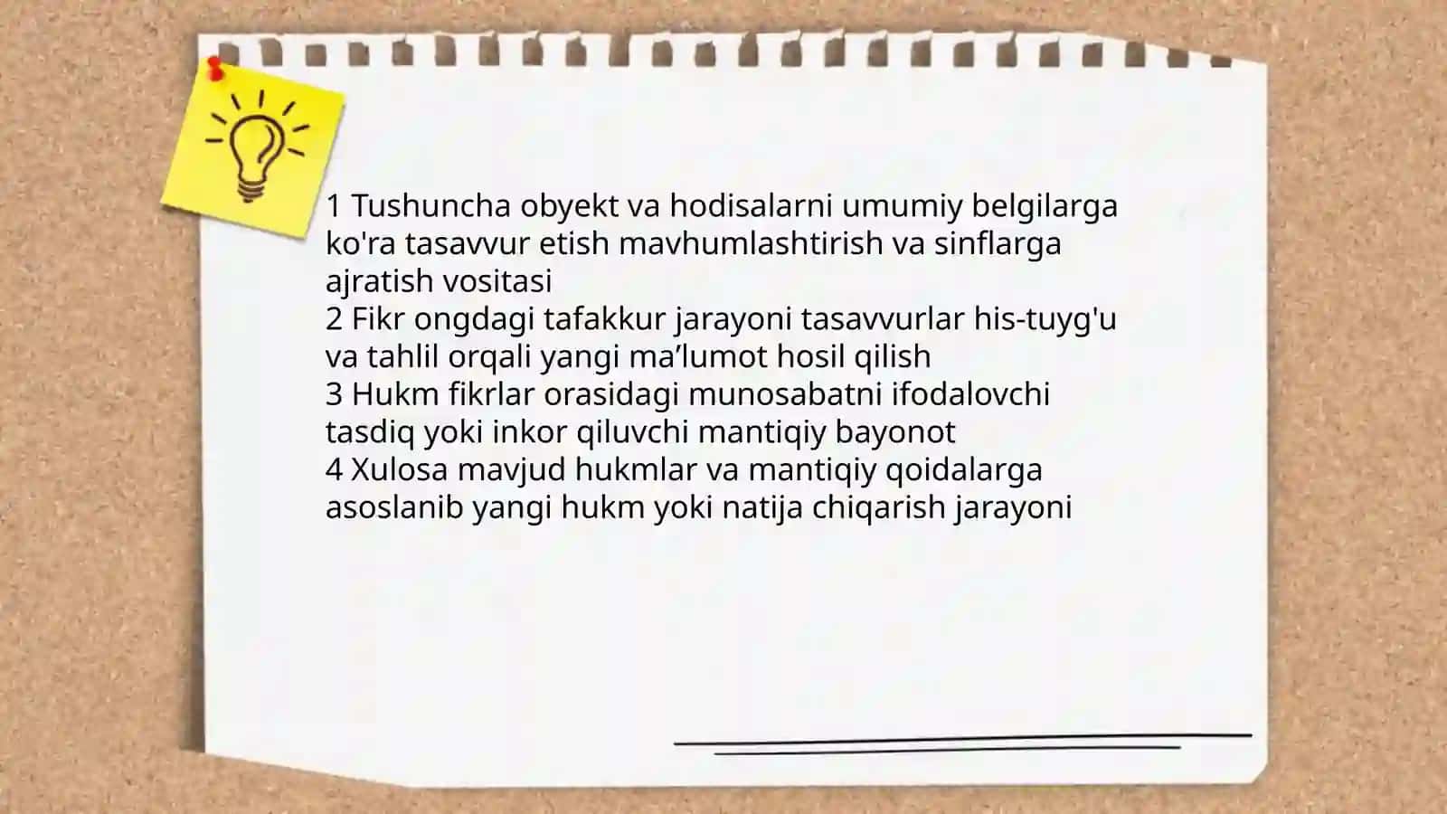 Mantiq tafakkur shakillari haqidagi fan 4
