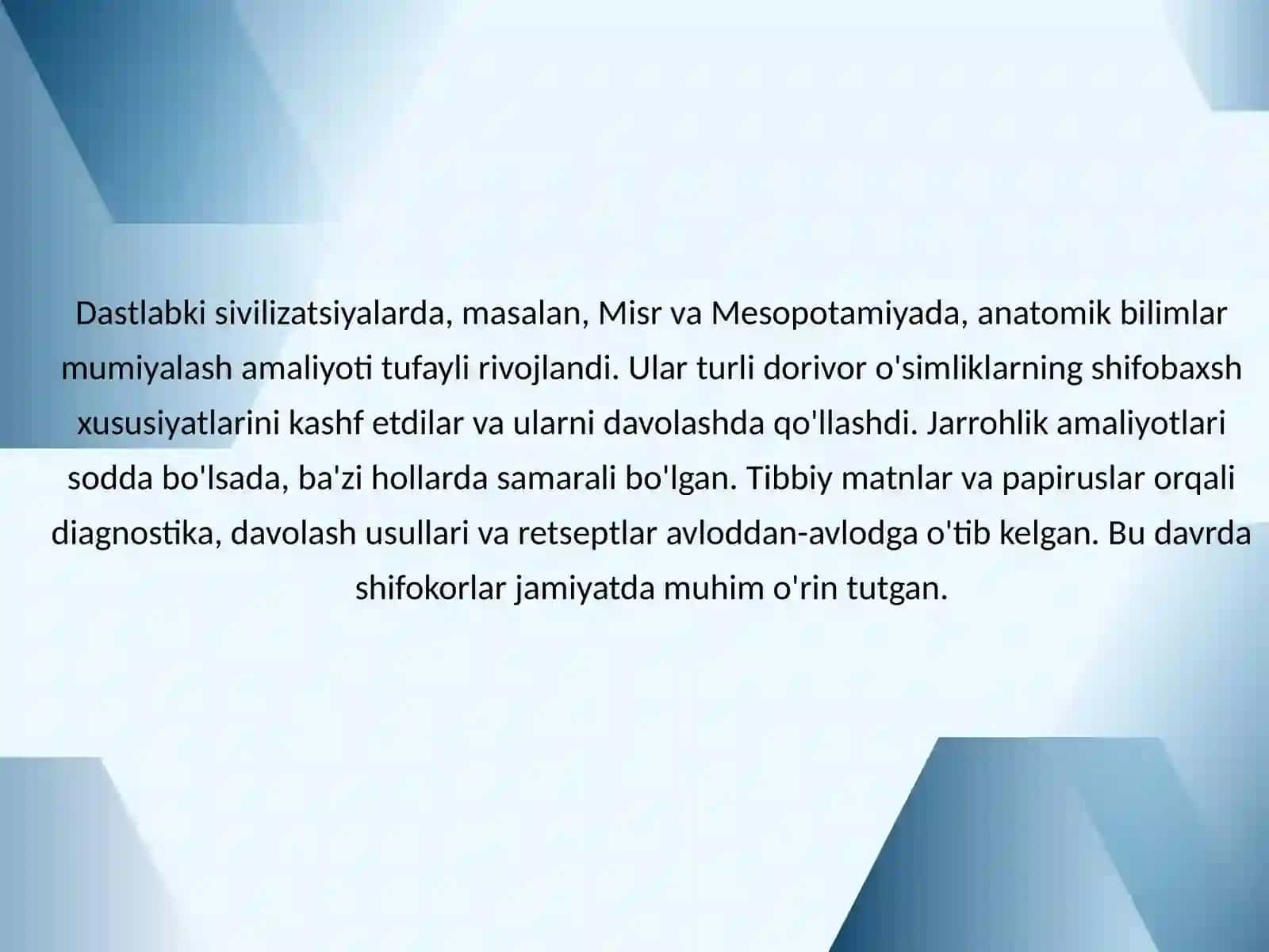 Antik davr tibbiy texnologiyalari 4