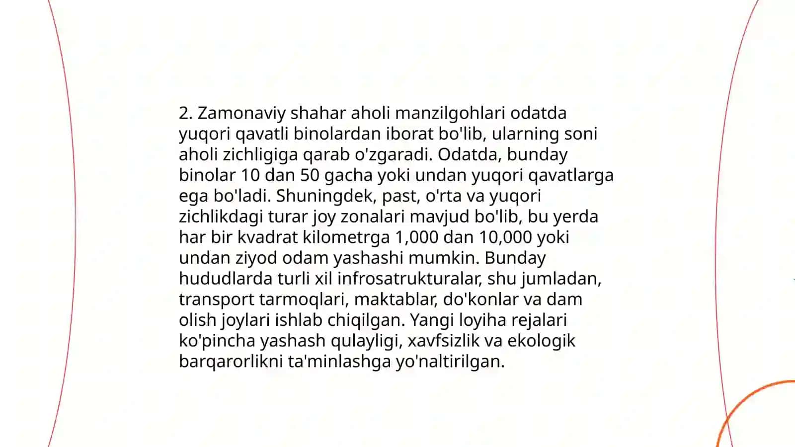 Shahar aholi manzilgohlari: turlari, tarqalish xususiyatlari 4