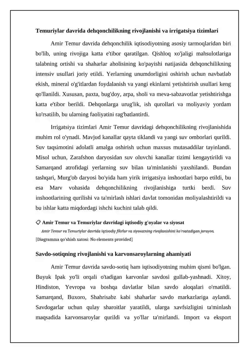 Amir Temur va Temuriylar davridagi iqtisodiy g'oyalar va iqtisodiy siyosat 4