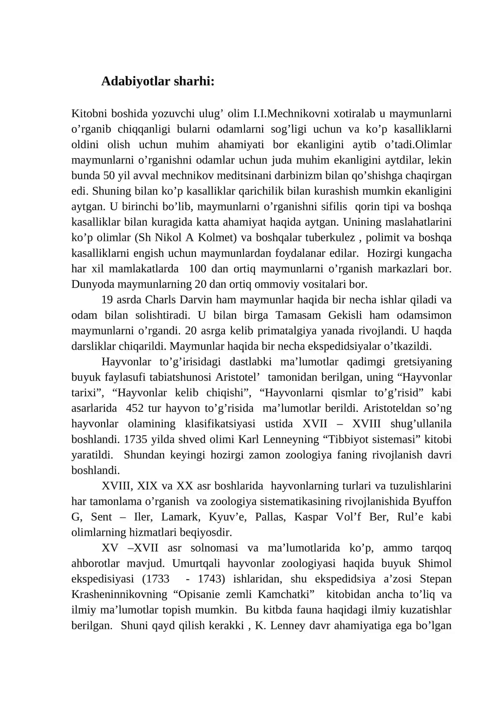 Primatologiya uning boshqa fanlar bilan aloqasi hamda amaliyoda qo’llanilishi 4