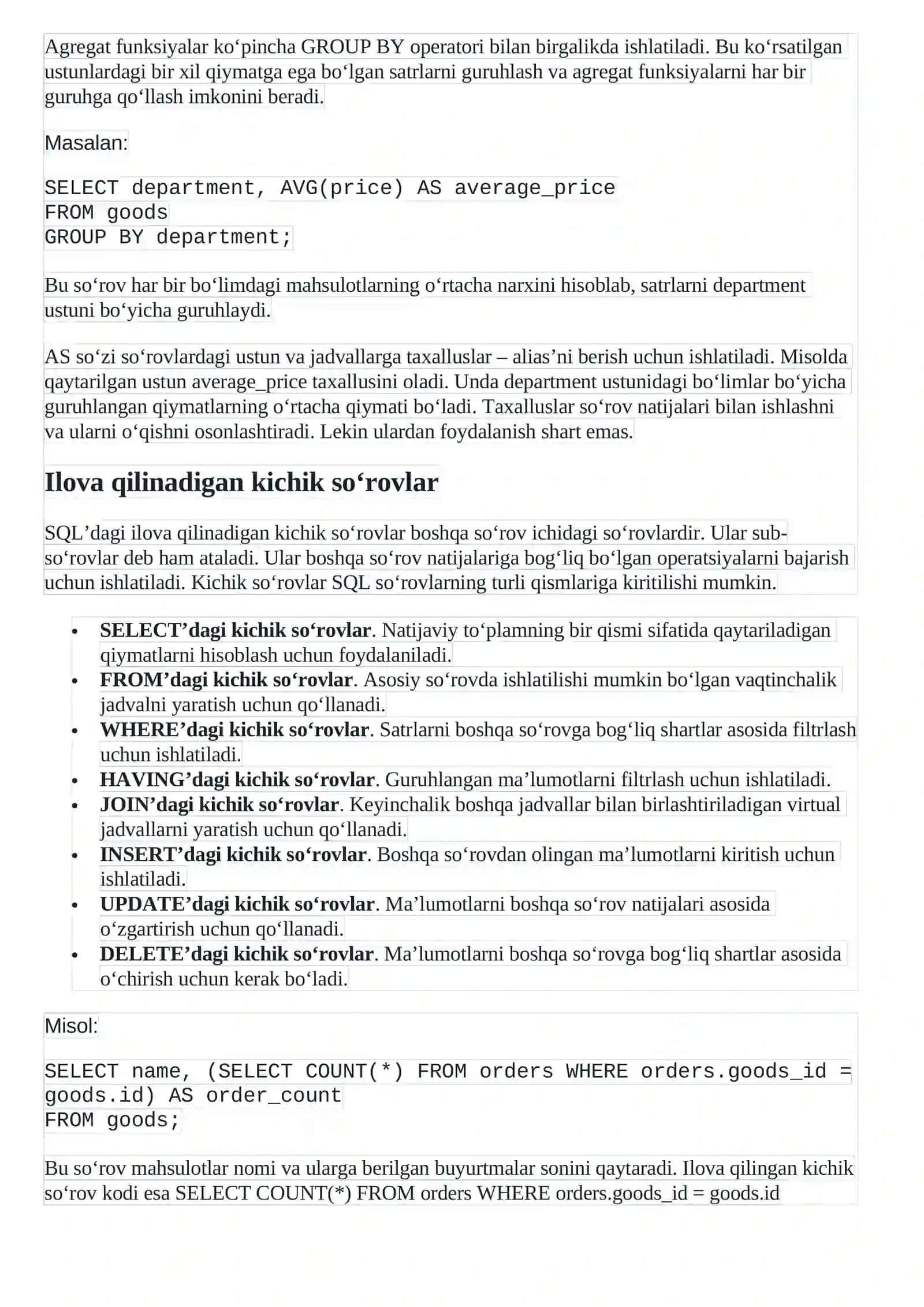 SQL so‘rovlari 4