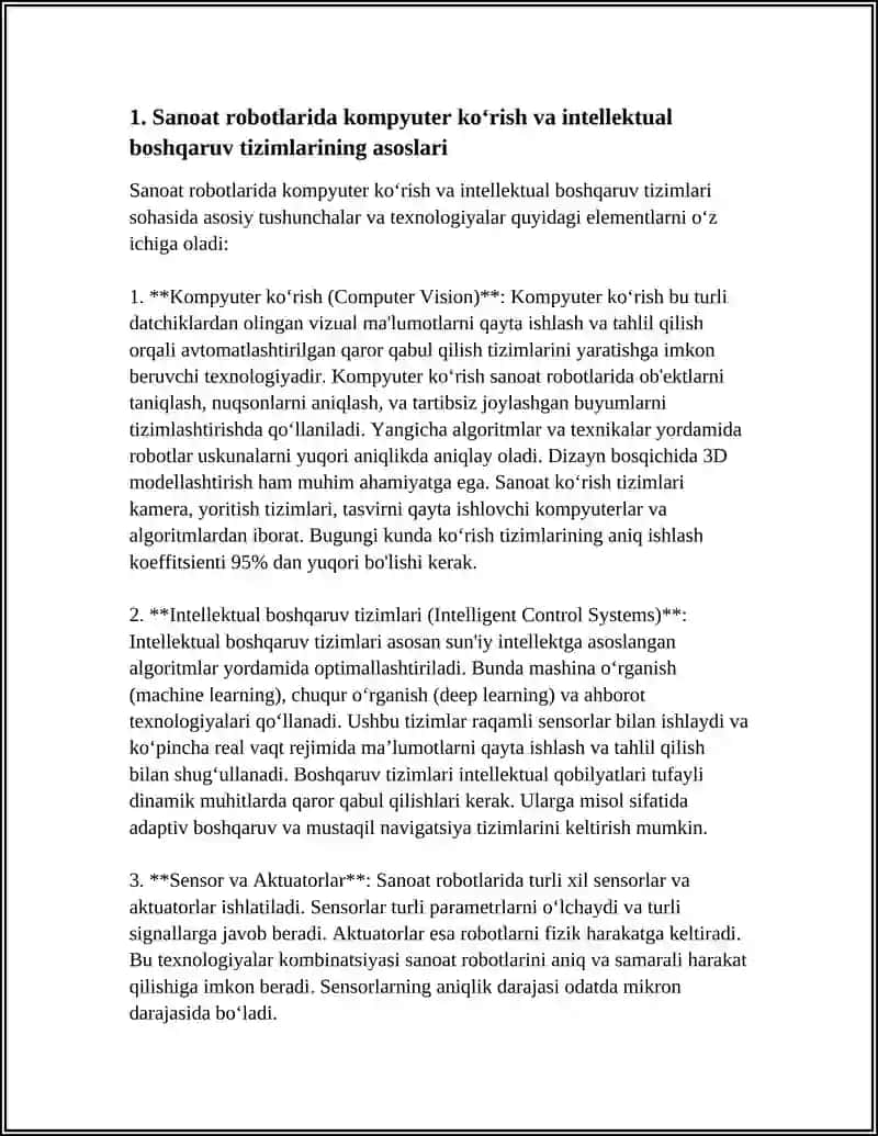 Sanoat robotlarida intellektual boshqaruv tizimlari 4