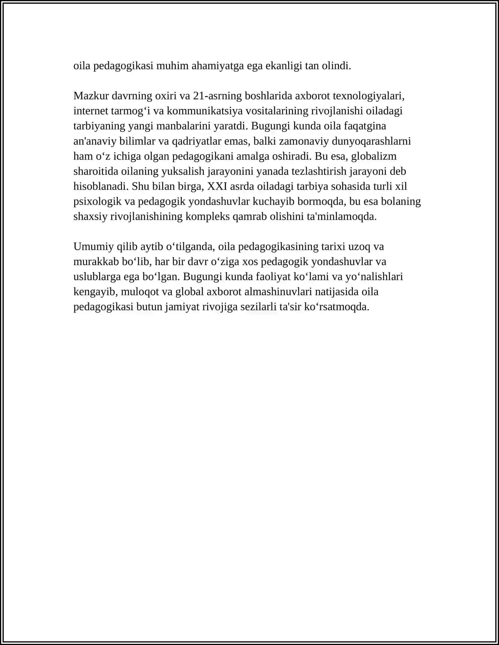 ÓZBEKSTANDA OILA PEDAGOGIKASI PANINING RIVOJLANISH TARIXI 4
