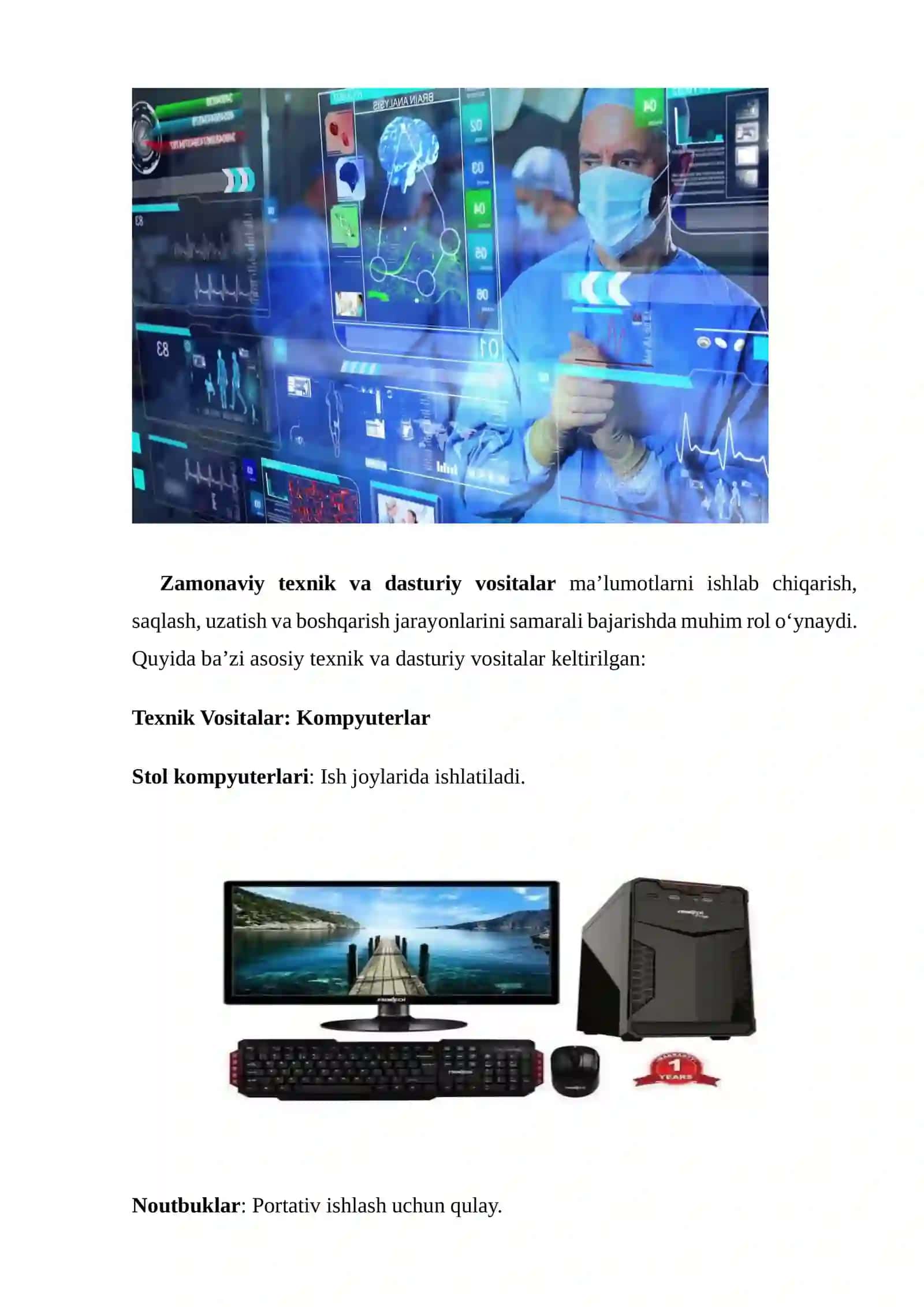 Zamonaviy texnik va dasturiy vositalar bilan tanishtirish 4